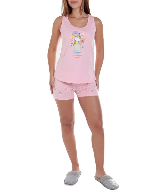 Pijama con short St. Jacks estampado de Snoopy para mujer